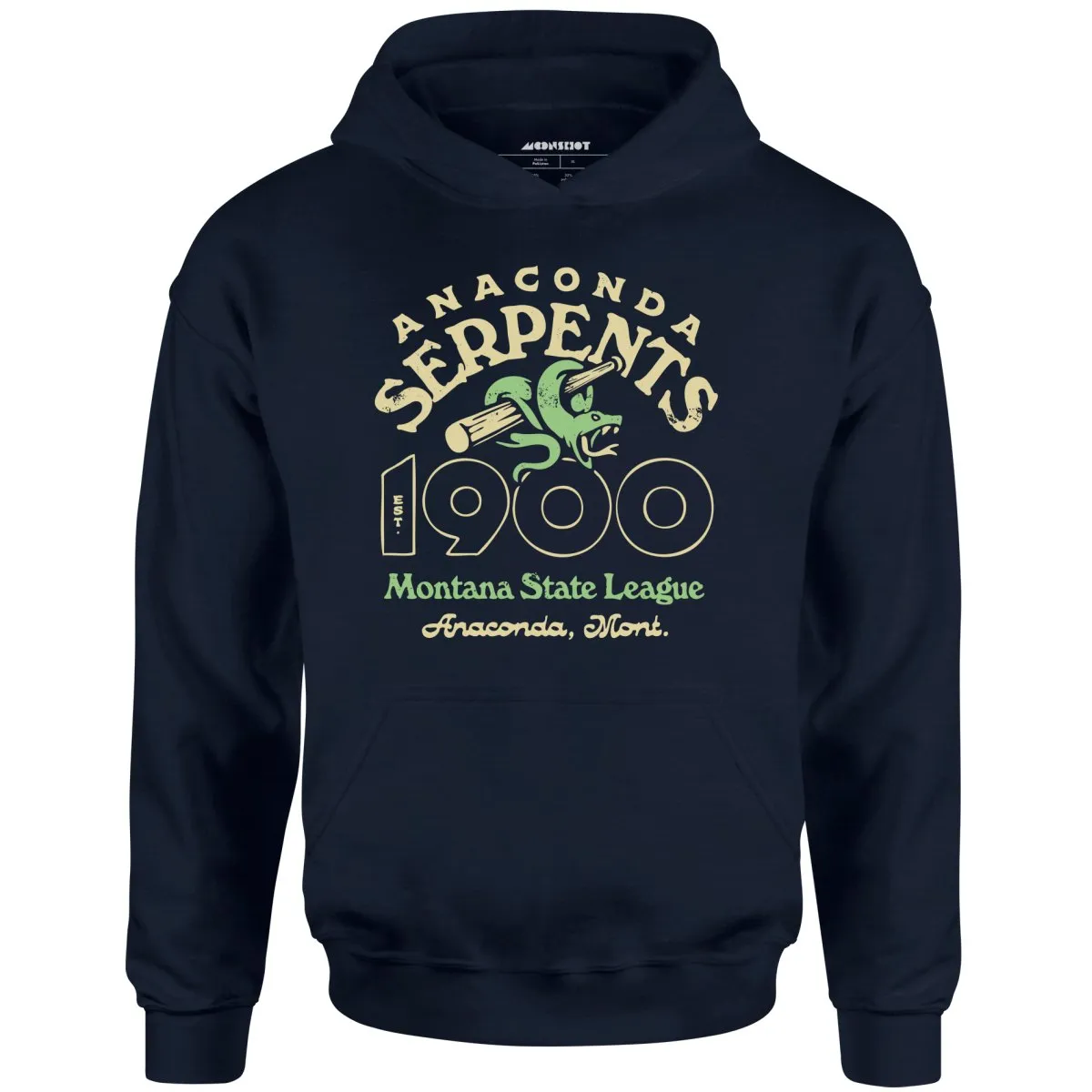 Anaconda Serpents - Montana - Vintage Defunct Baseball Teams - Unisex Hoodie