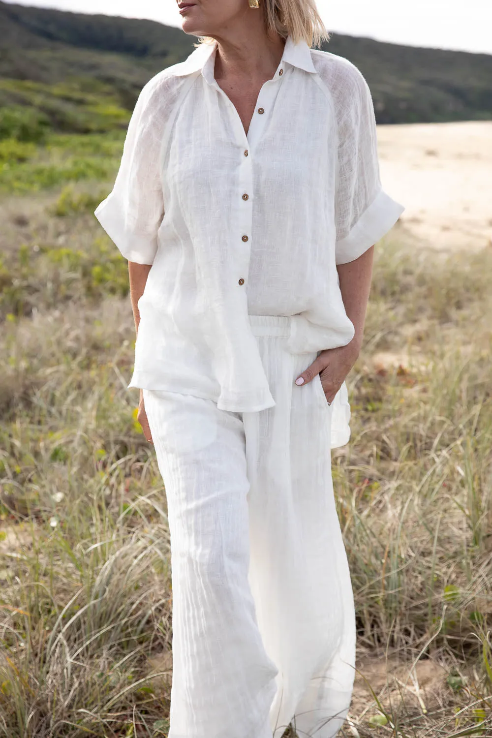 Arana Linen Pant - Off White