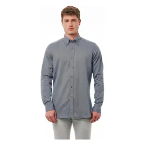 Bagutta Blue Cotton Men Shirt