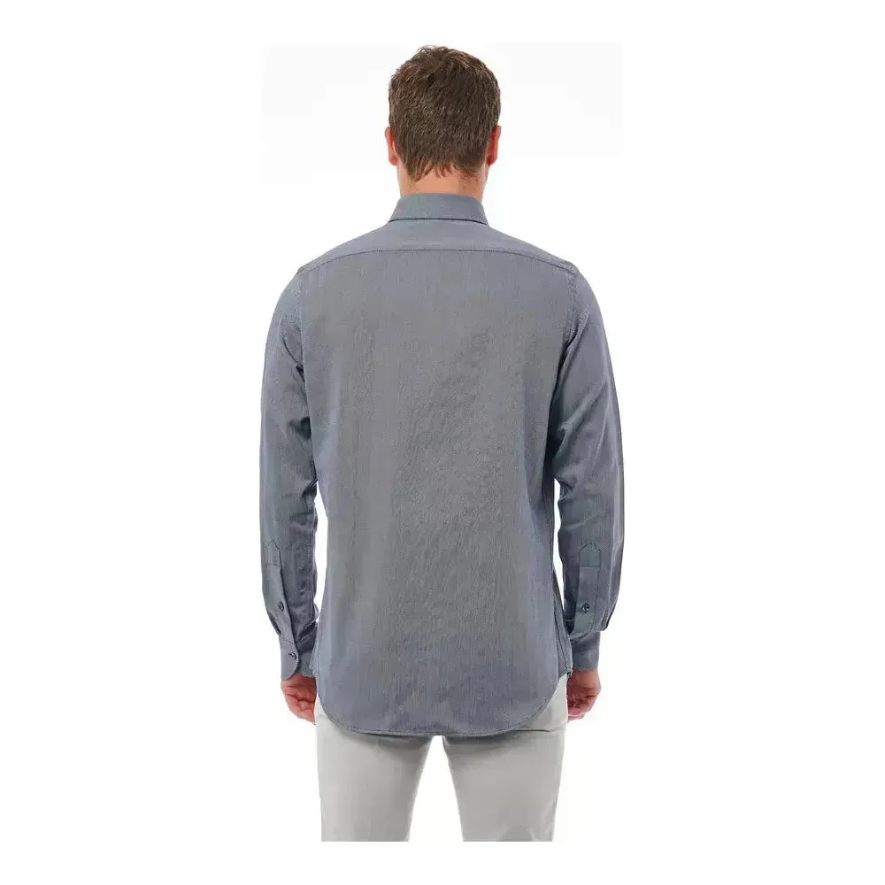 Bagutta Blue Cotton Men Shirt