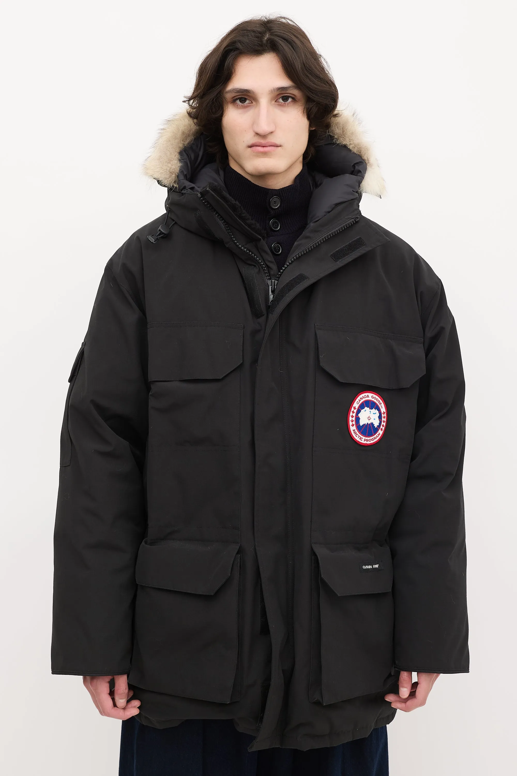 Black Down & Fur Trim Expedition Jacket