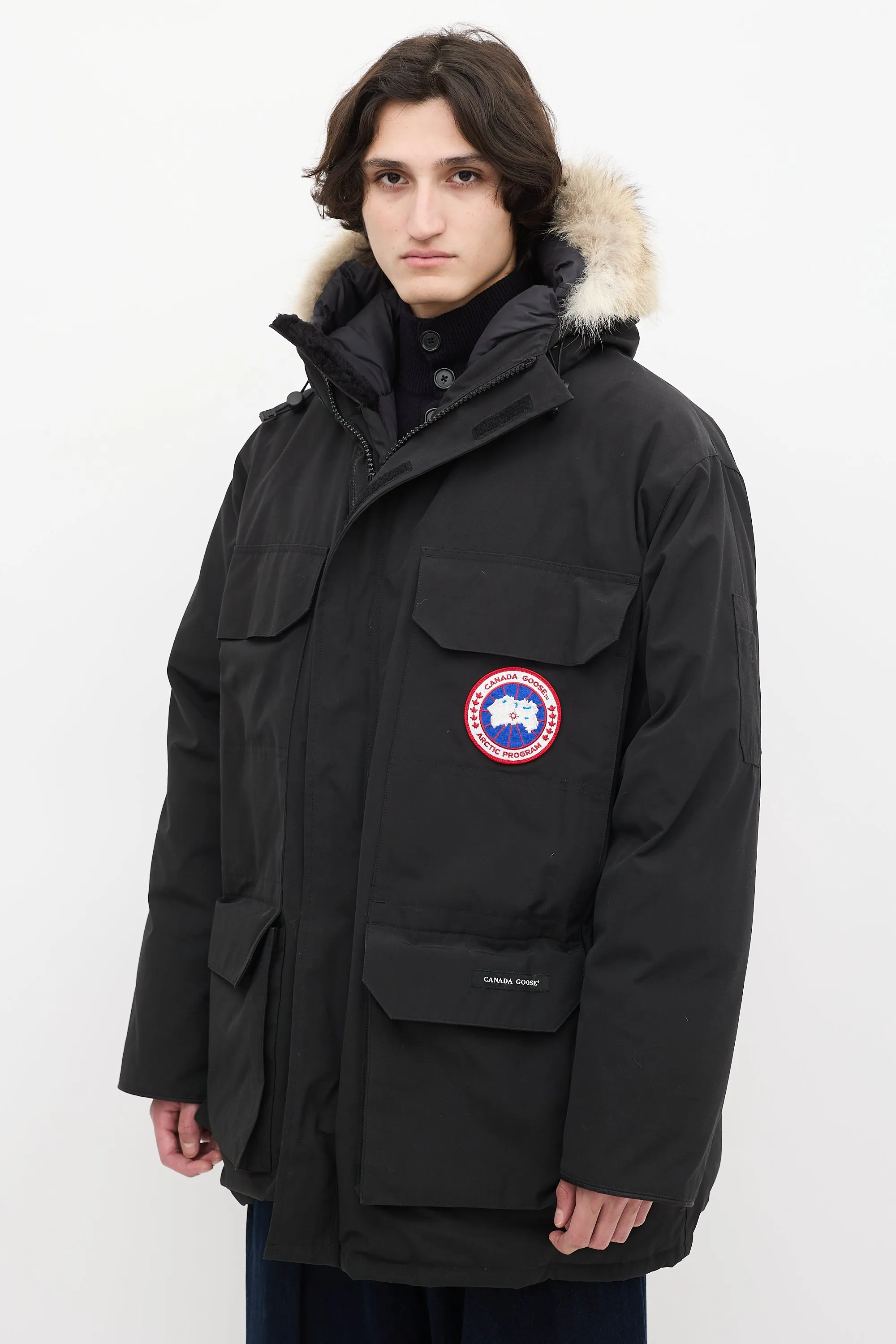 Black Down & Fur Trim Expedition Jacket