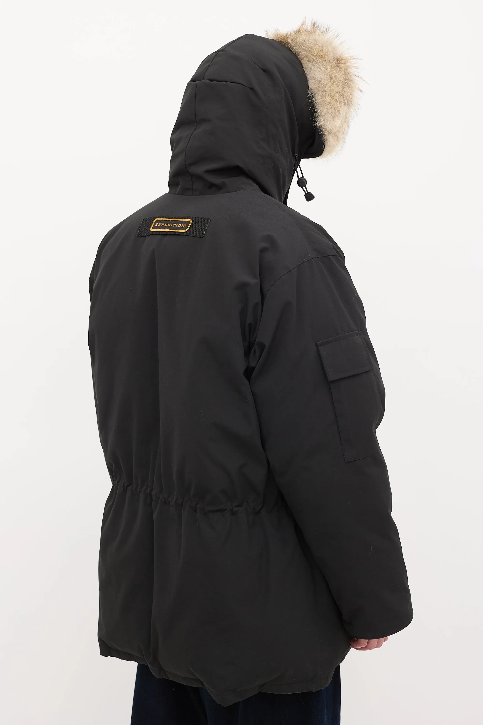 Black Down & Fur Trim Expedition Jacket