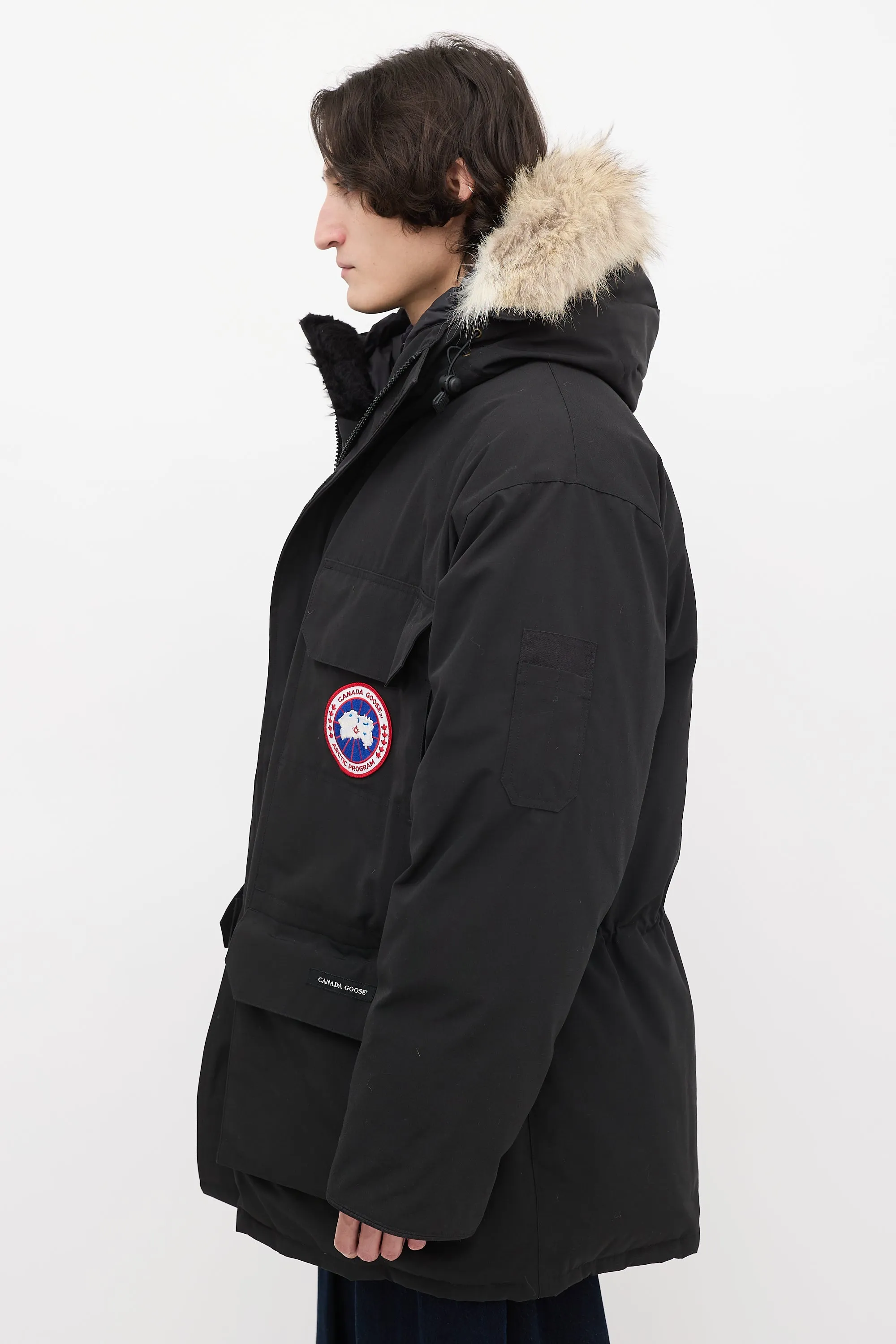 Black Down & Fur Trim Expedition Jacket