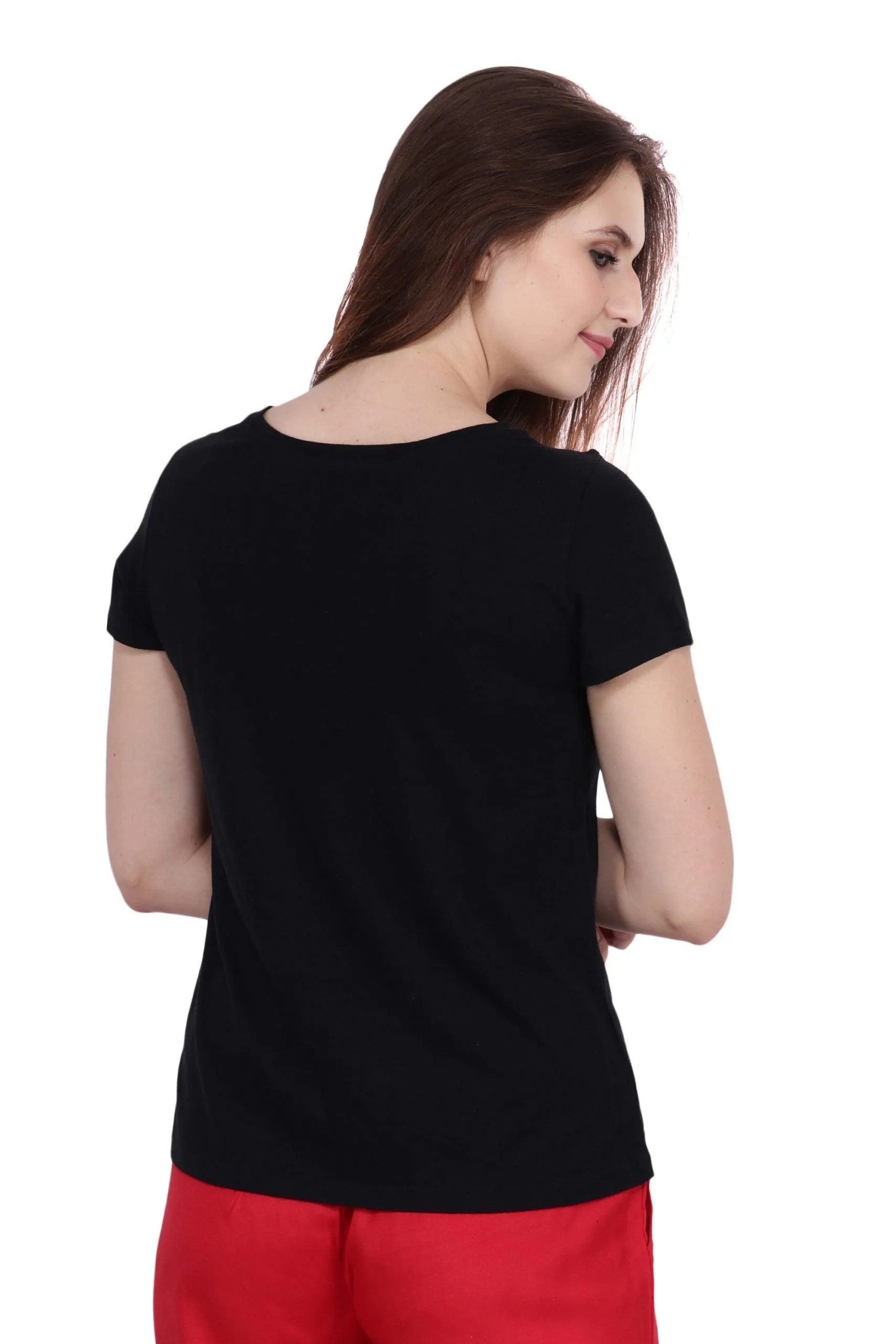 Black Solid Top with Drawstrings