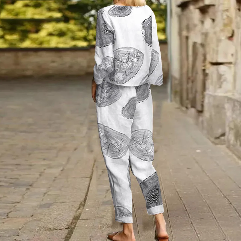 Casual Abstract Printed 2 Pieces Set