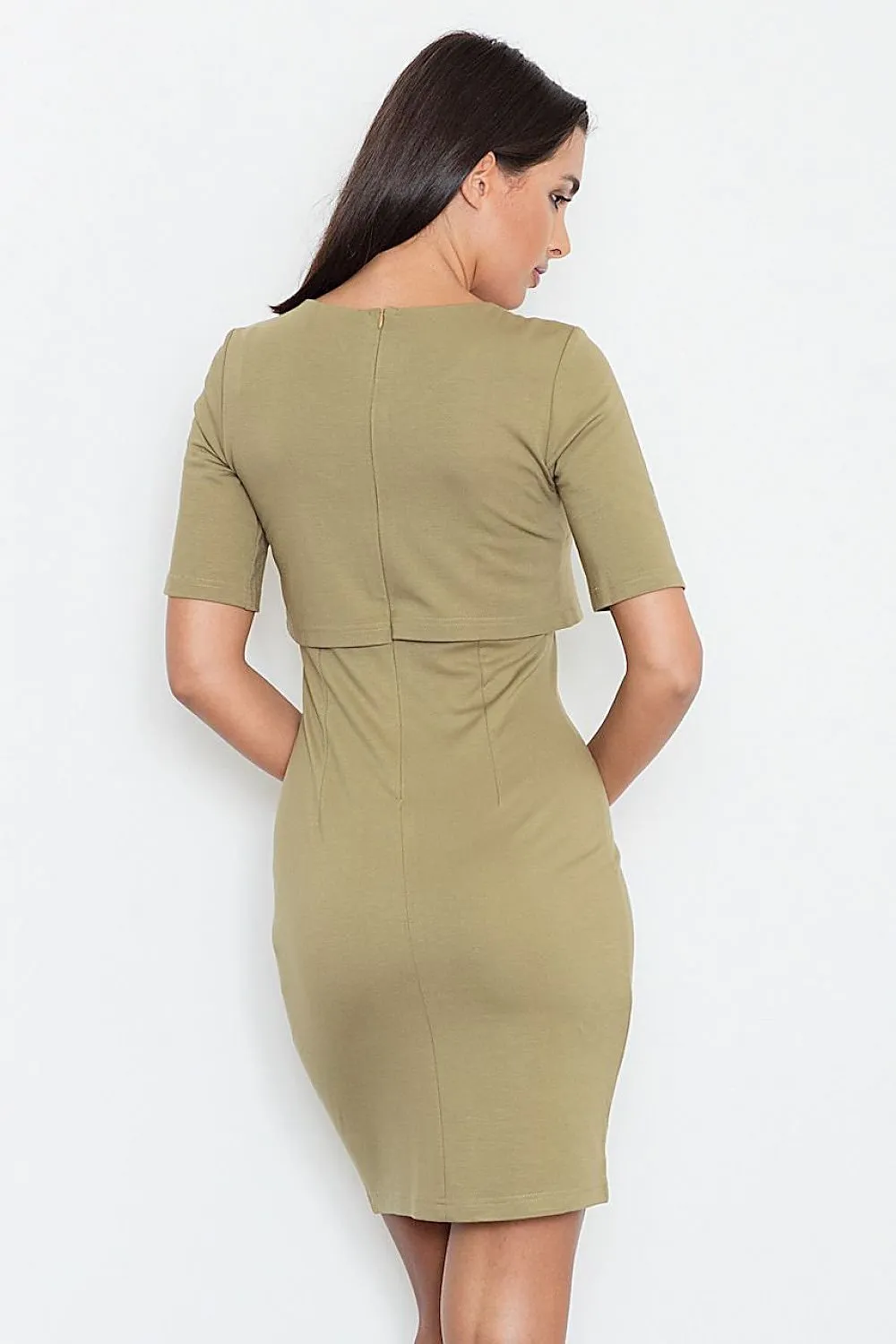 Chic Olive Green Versatile Day Dress