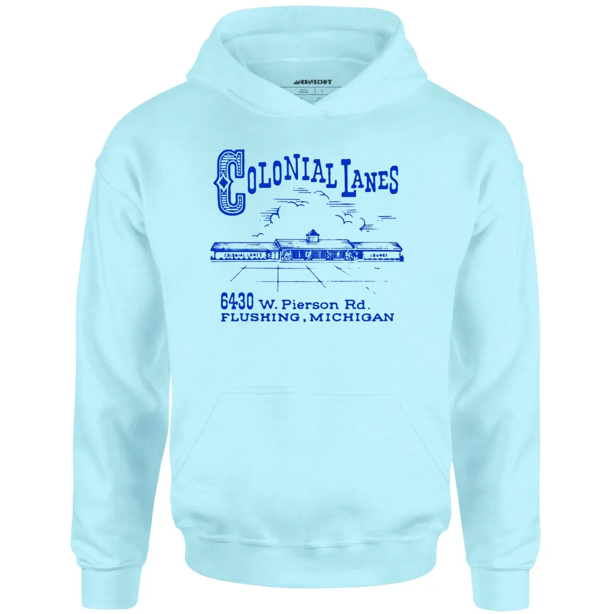 Colonial Lanes - Flushing, MI - Vintage Bowling Alley - Unisex Hoodie