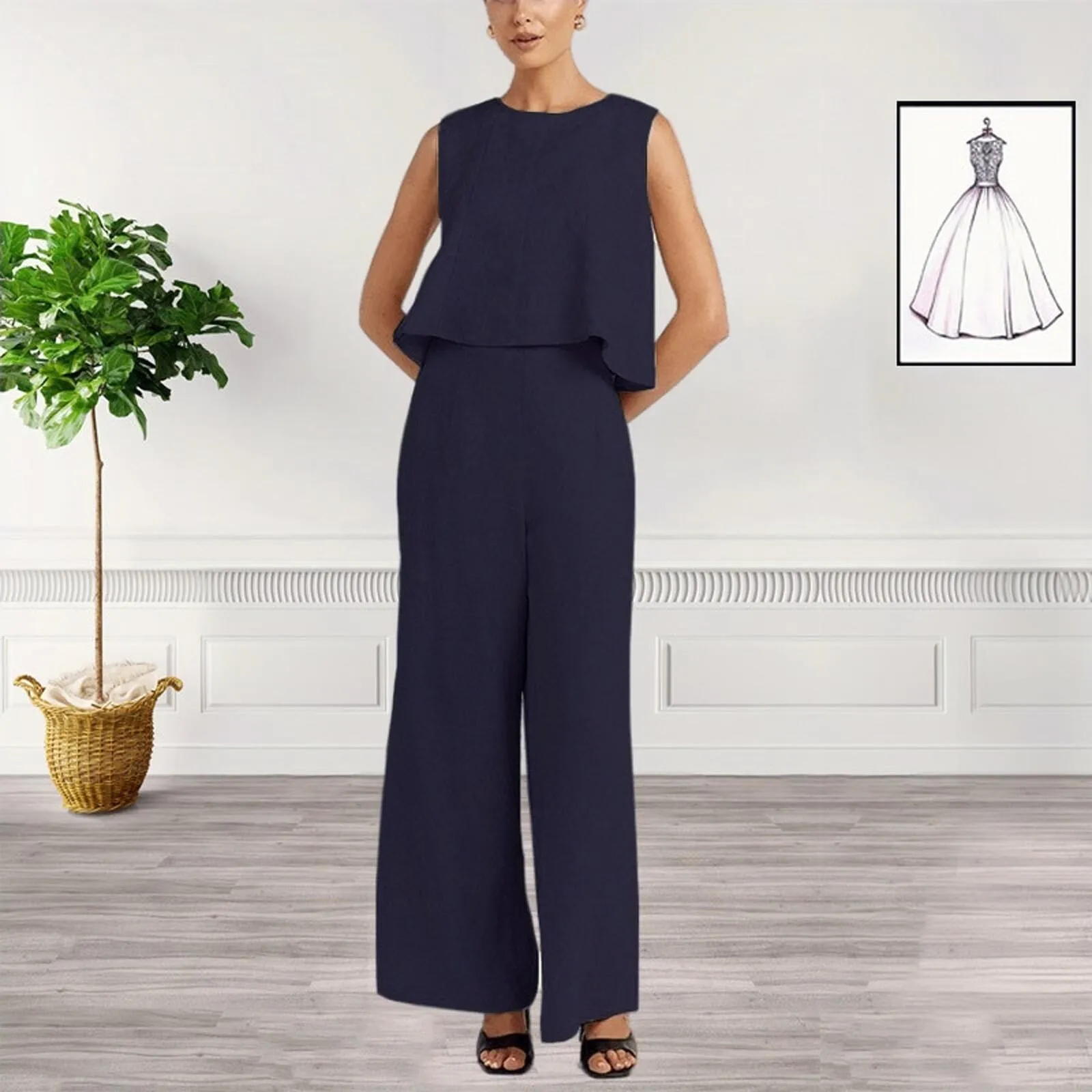 Cotton and linen leisure two-piece set