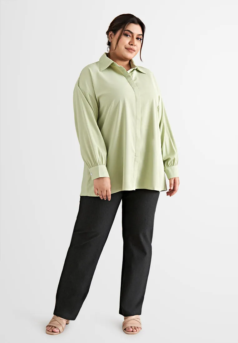 Darla Effortless Drop Shoulder Shirt - Light Green