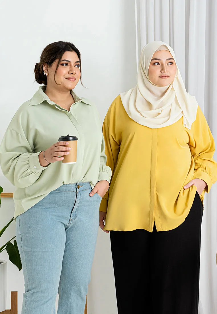 Darla Effortless Drop Shoulder Shirt - Sunny Yellow