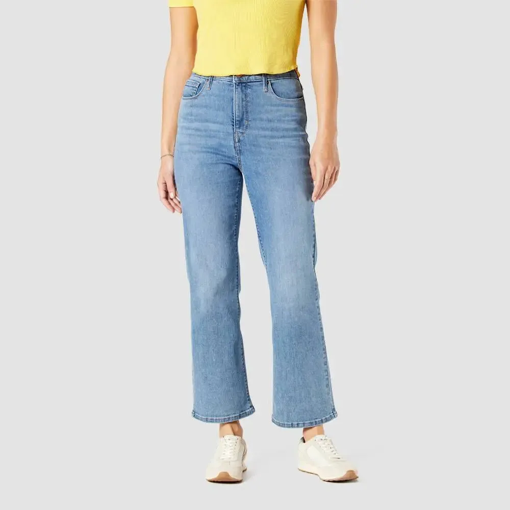 DENIZEN from Levi's Women's High Rise Flare Crop Jeans Heavyweight