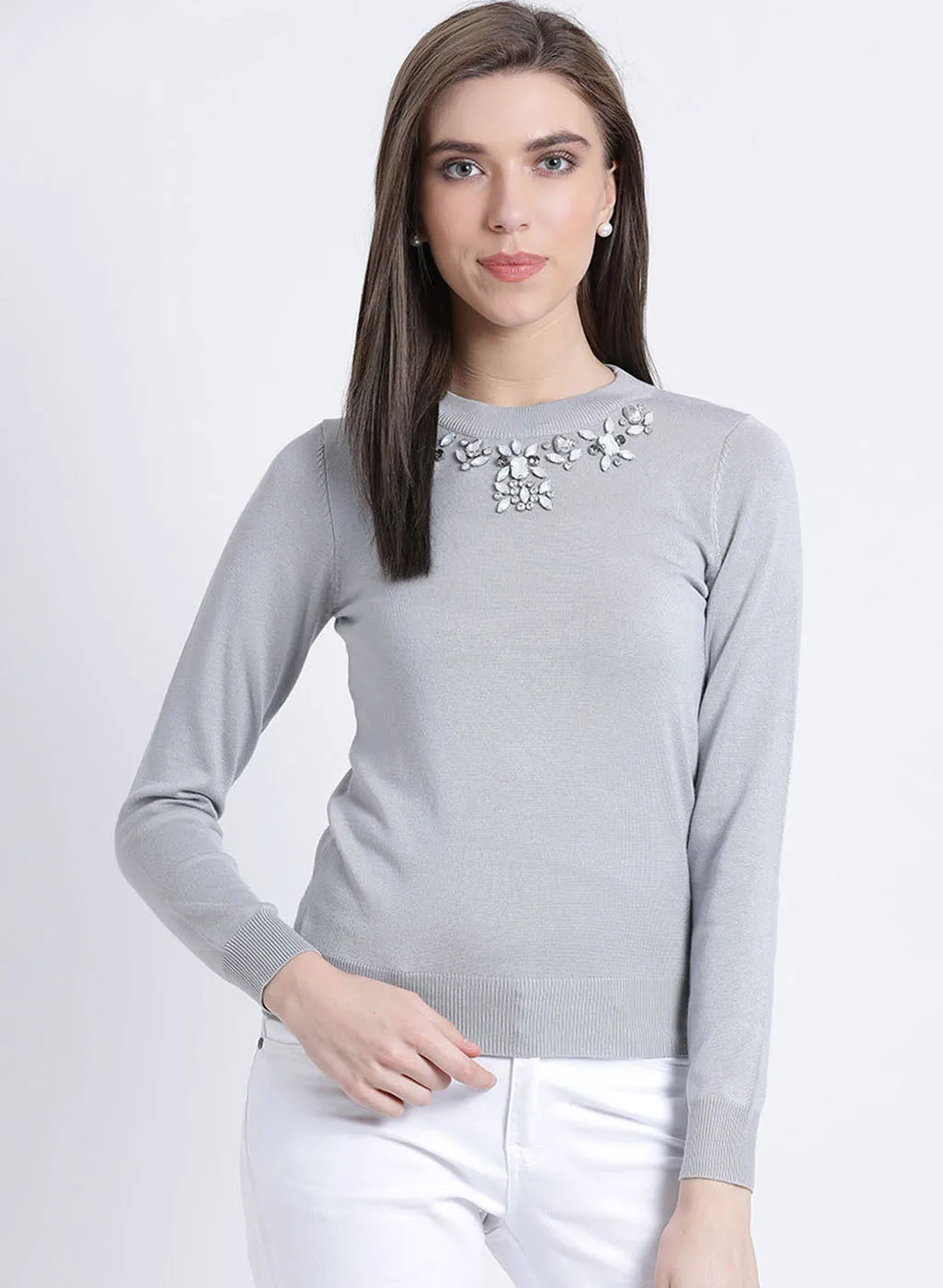 Desert Sage Embellished Sweater