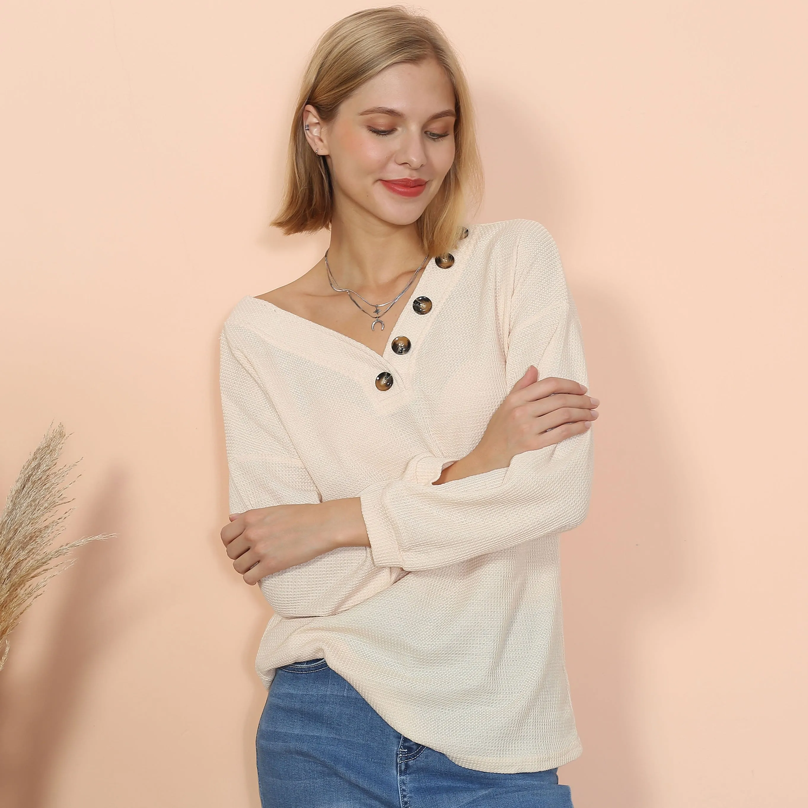 Drop Shoulder Textured Knit Sweater