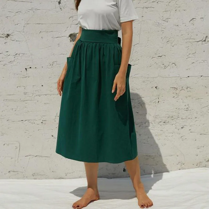 Elegant cotton and linen skirt