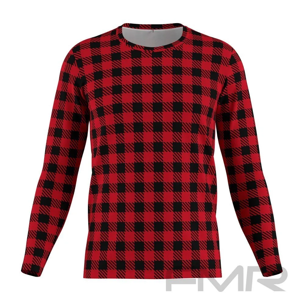 FMR Men's Check Technical Long Sleeve Running Shirt