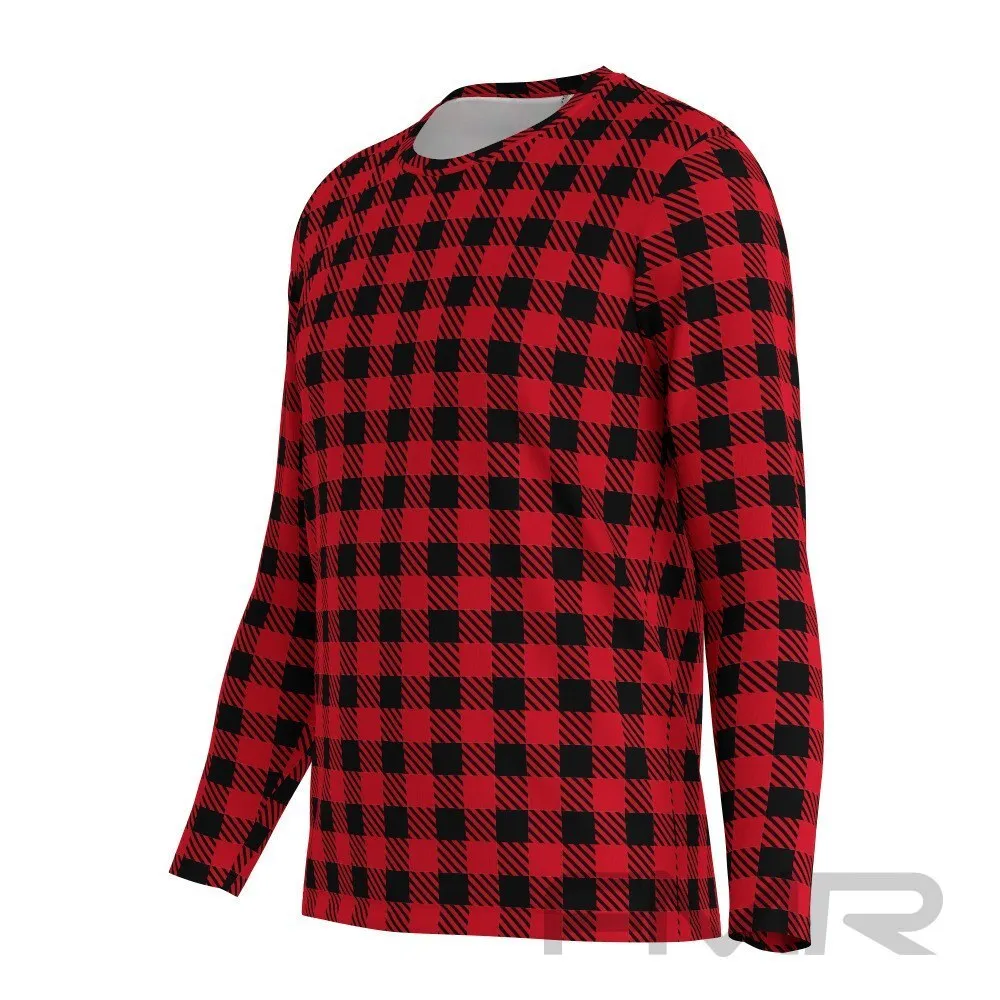 FMR Men's Check Technical Long Sleeve Running Shirt