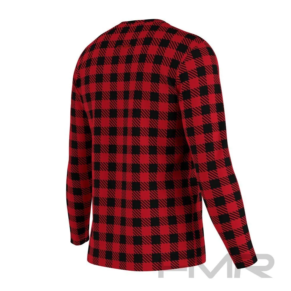 FMR Men's Check Technical Long Sleeve Running Shirt