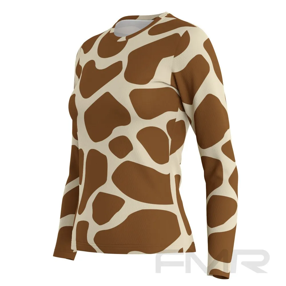 FMR Women's Giraffe Print Long Sleeve Running Shirt