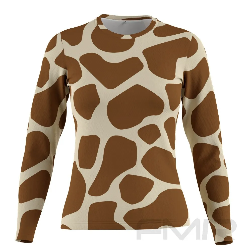 FMR Women's Giraffe Print Long Sleeve Running Shirt