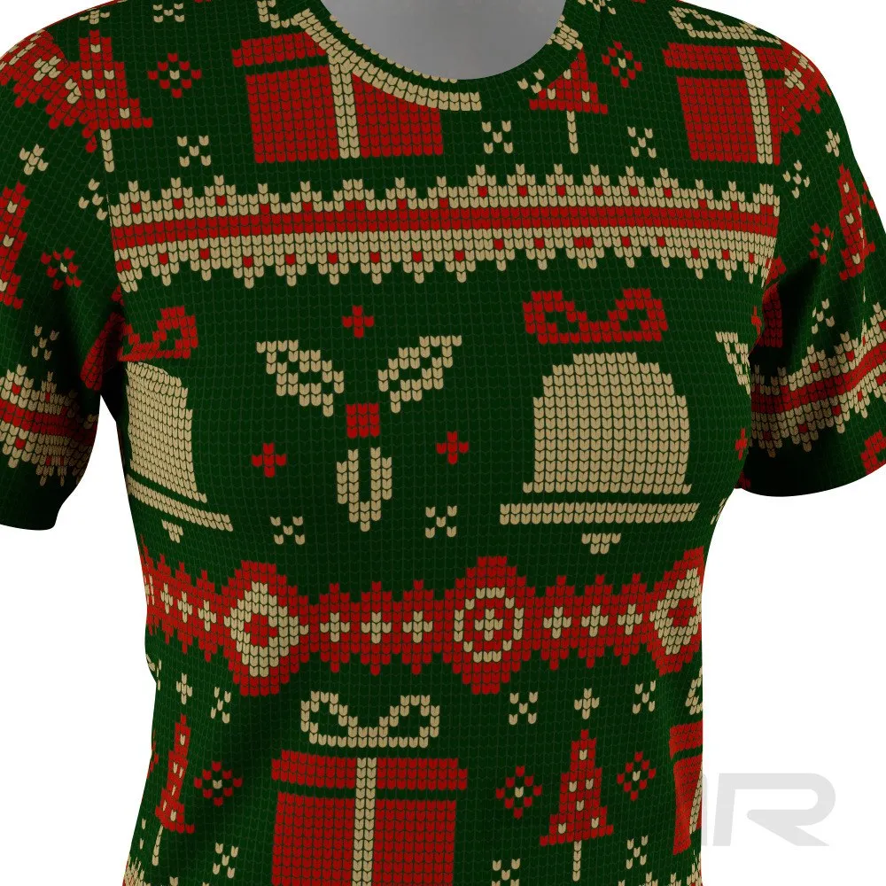 FMR Women's Green Ugly Sweater  Short Sleeve Shirt