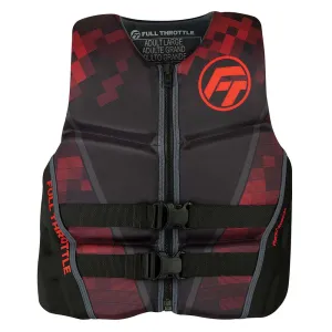 Full Throttle Mens Rapid-Dry Flex-Back Life Jacket - M - Black/Red