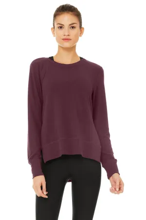 Glimpse Long Sleeve Top - Black Plum