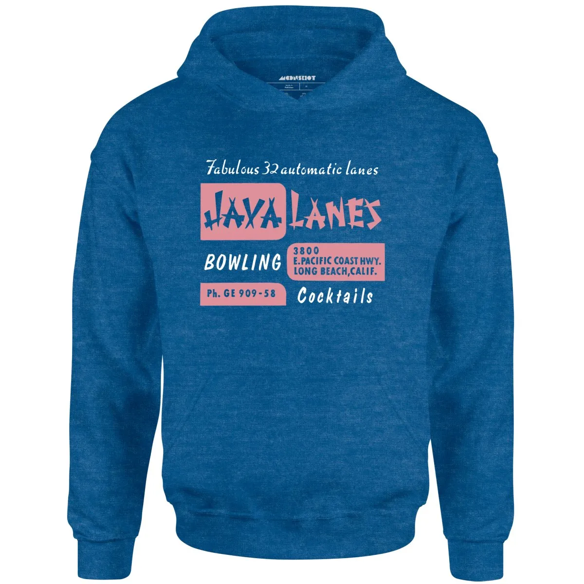 Java Lanes - Long Beach, CA - Vintage Bowling Alley - Unisex Hoodie