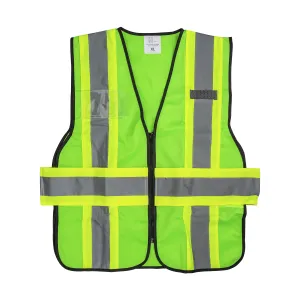 Karat High Visibility Reflective Safety Vest with Zipper Fastening (Green), X-Large - 1 pc