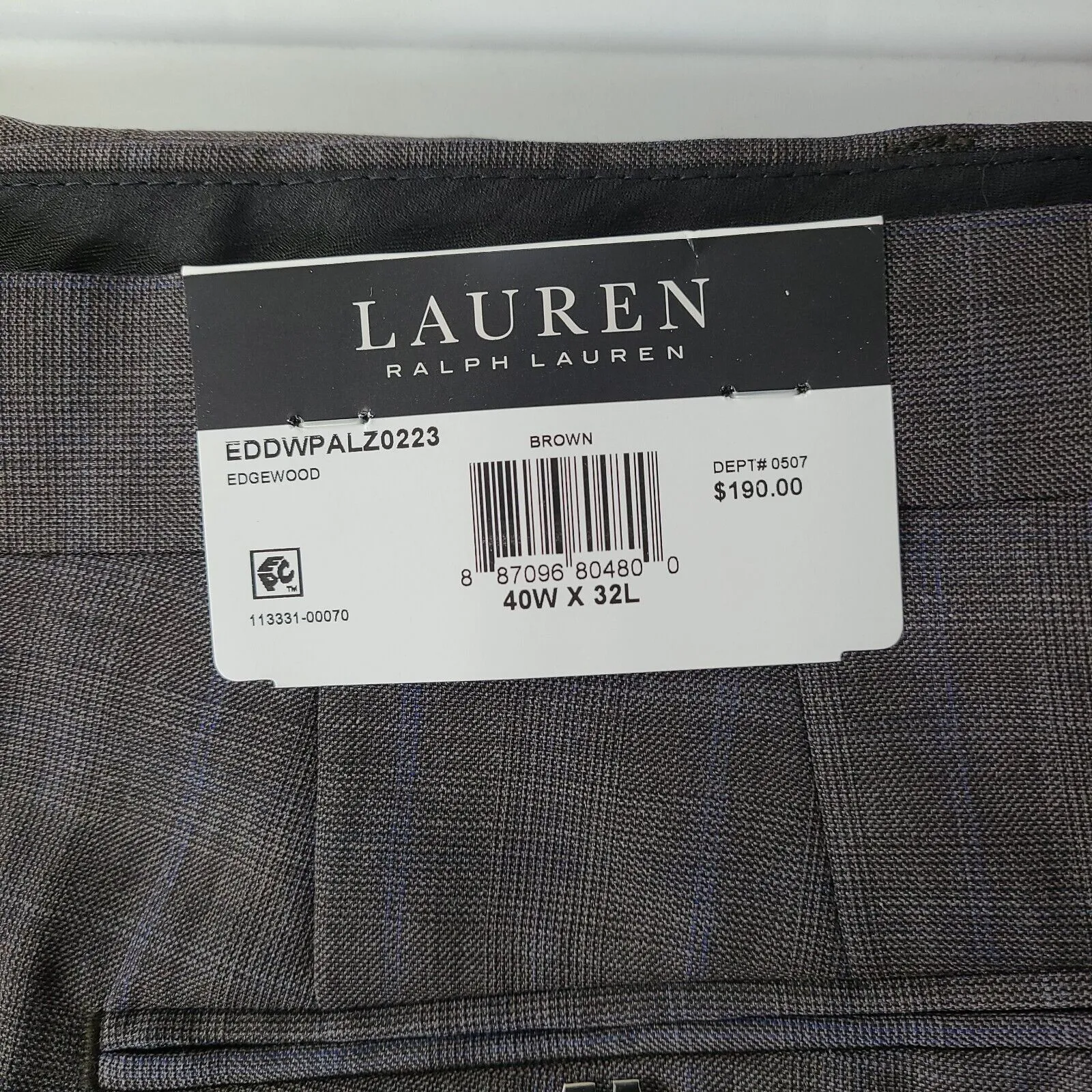 Lauren Ralph Lauren Mens UltraFlex Classic-Fit Wool Suit Pants, Size 42X32