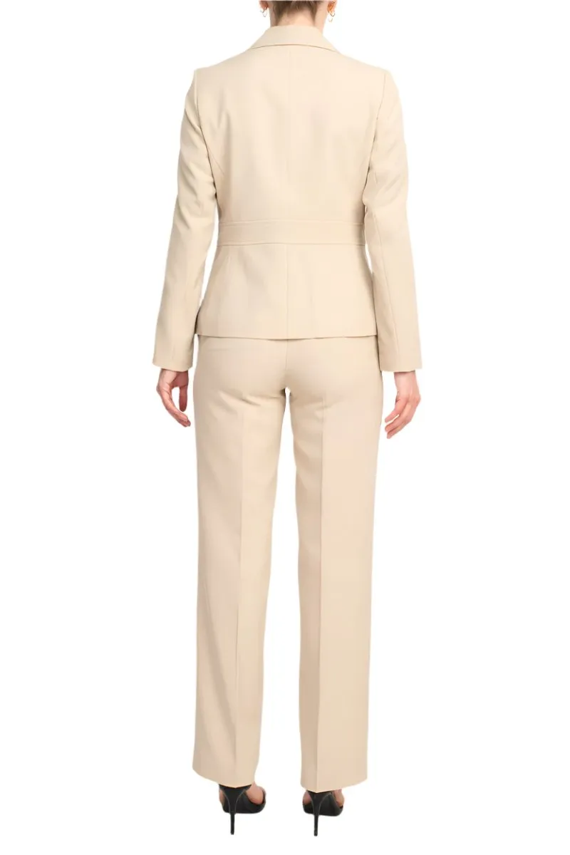 Le Suit crepe two button notch collar jacket with strait pant - pantsuit