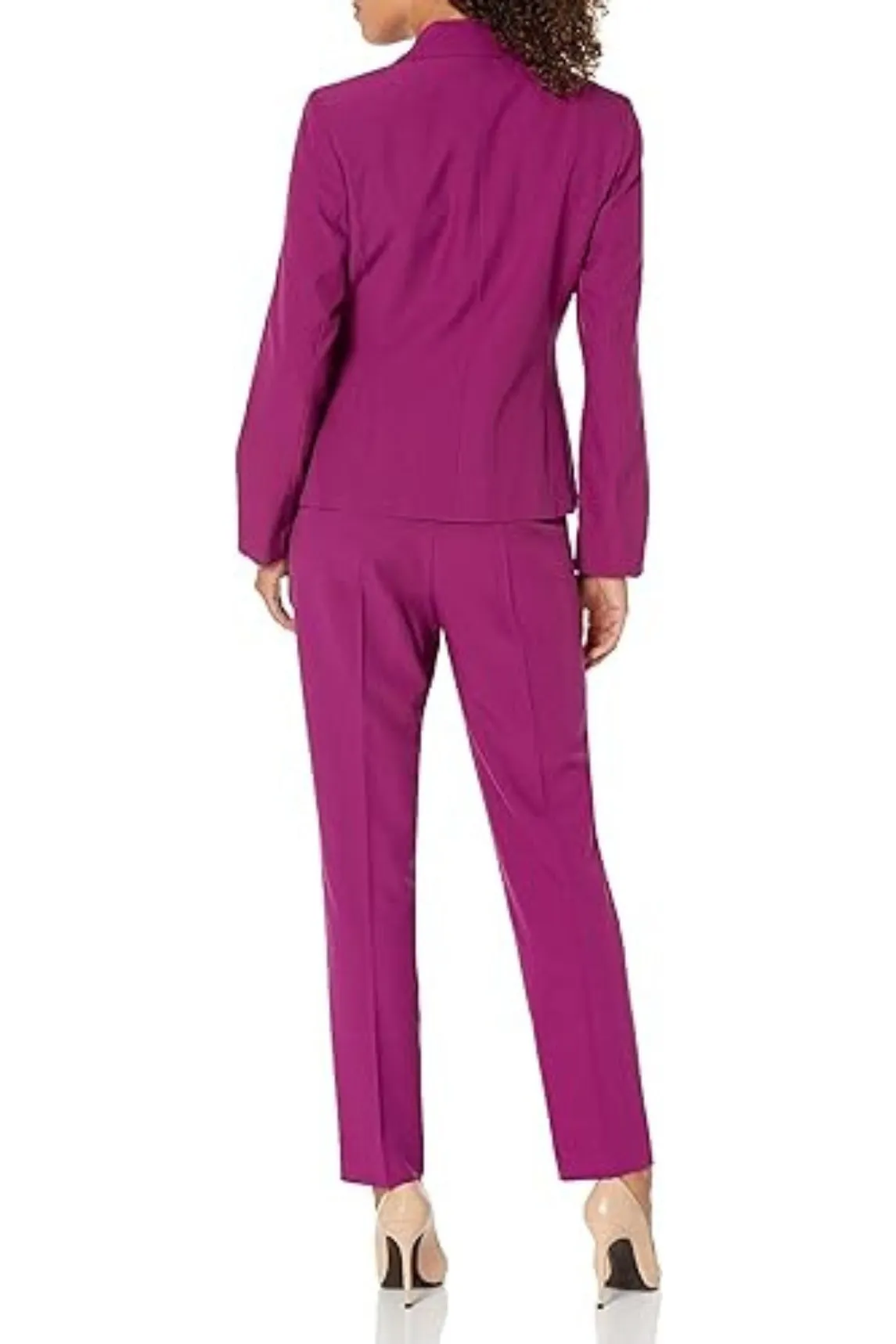 Le Suit Petite Stretch Crepe One Button Pantsuit