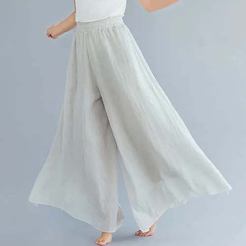 literary cotton and linen pants