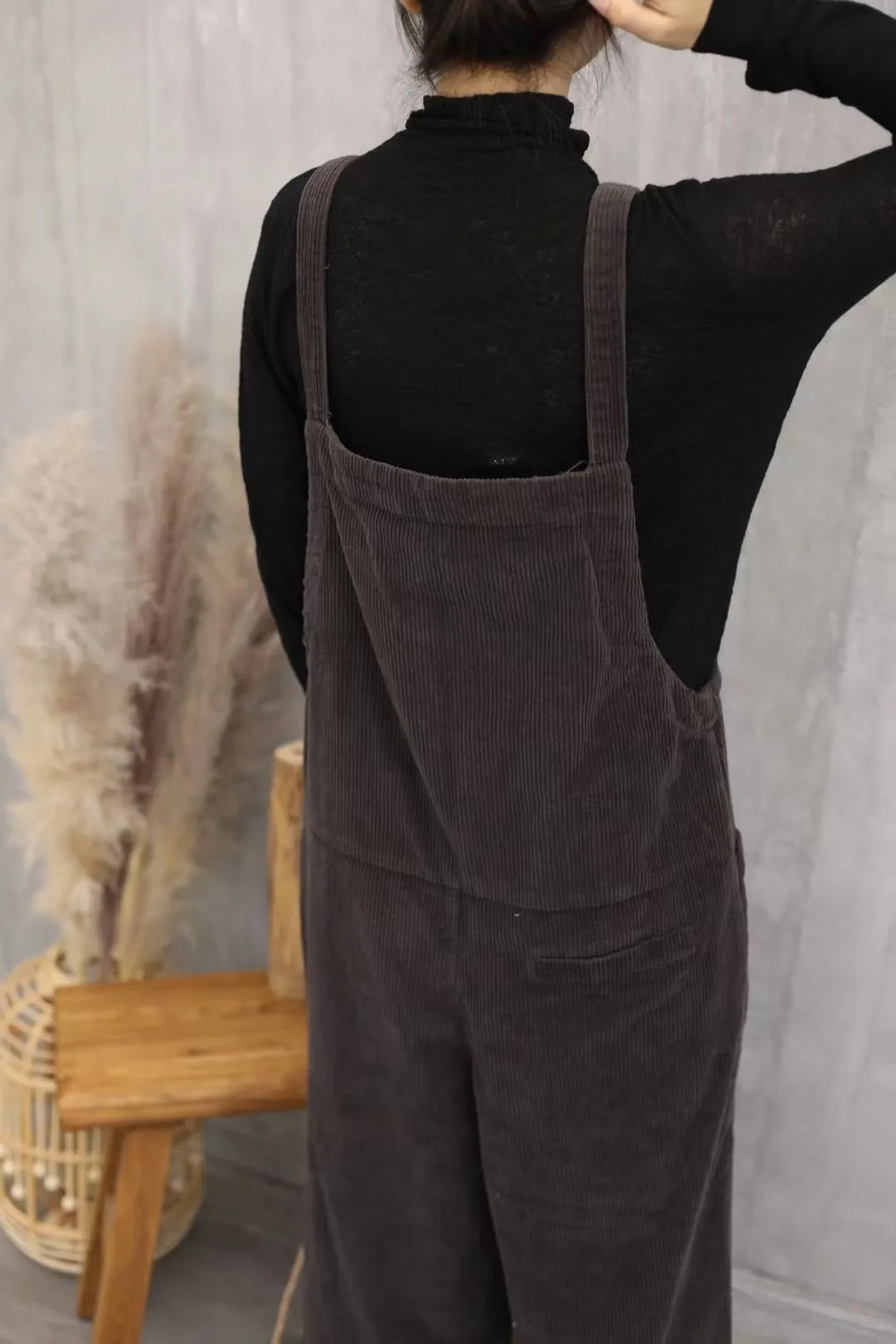 Literary retro corduroy jumpsuit