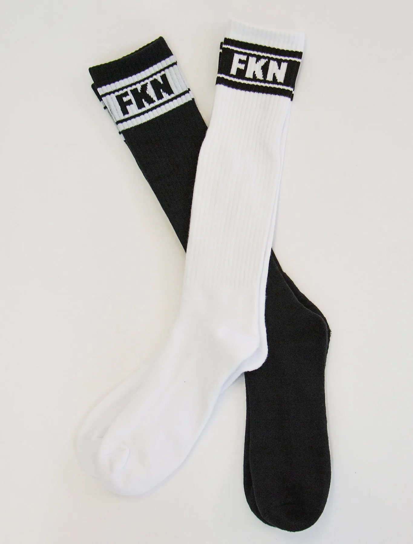 Long Knee High Gym Socks | Two Pair | Black