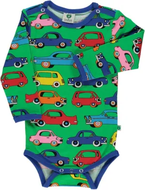 Long-sleeved baby body with cars