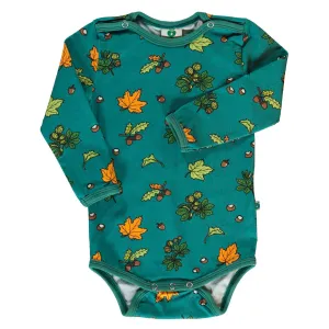 Long-sleeved baby body with Fall leaves