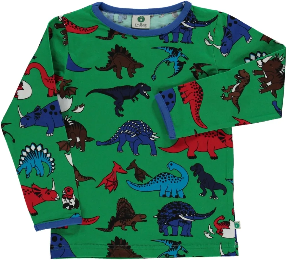 Long-sleeved top with dinosaurs