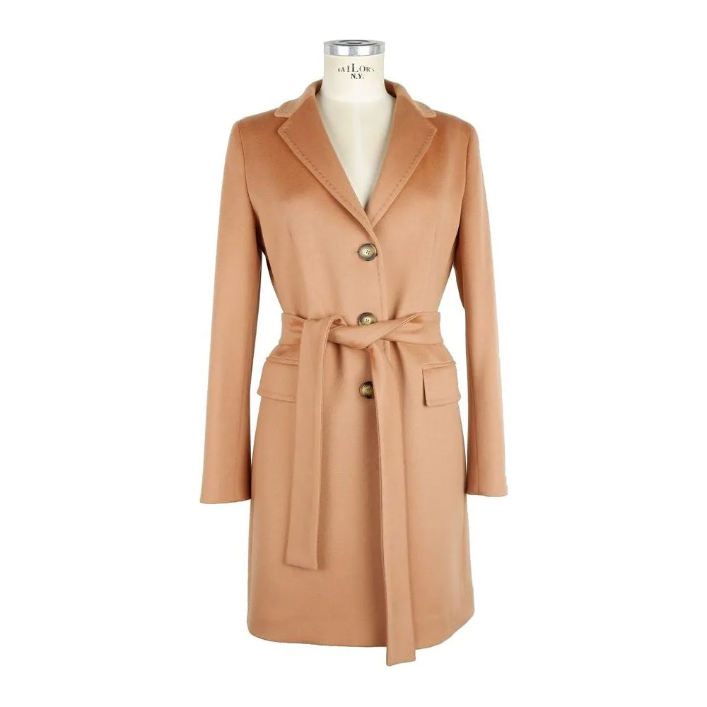 Made in Italy Beige Cashmere Jackets & Coat