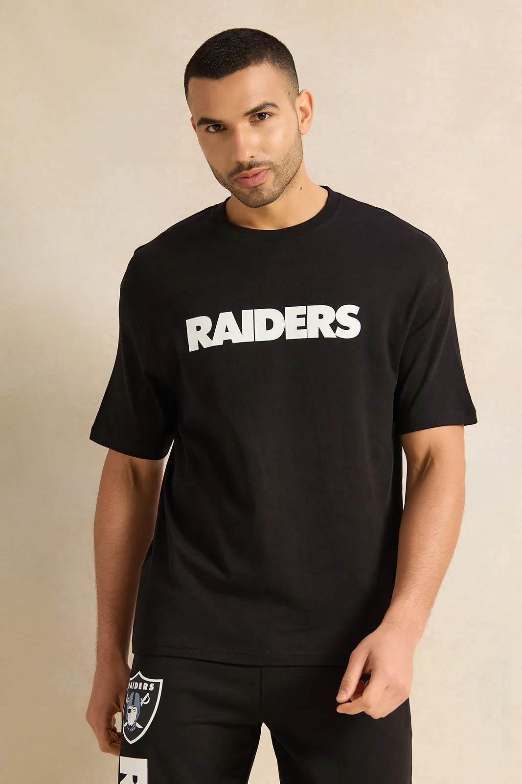 Men Black Los Vegas Raiders Lounge T-shirt