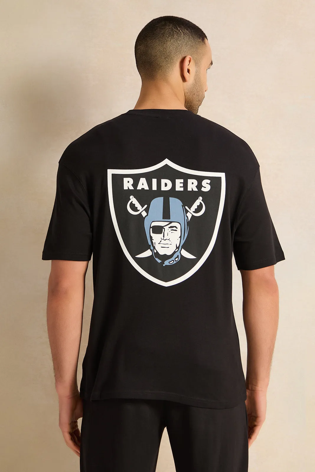 Men Black Los Vegas Raiders Lounge T-shirt