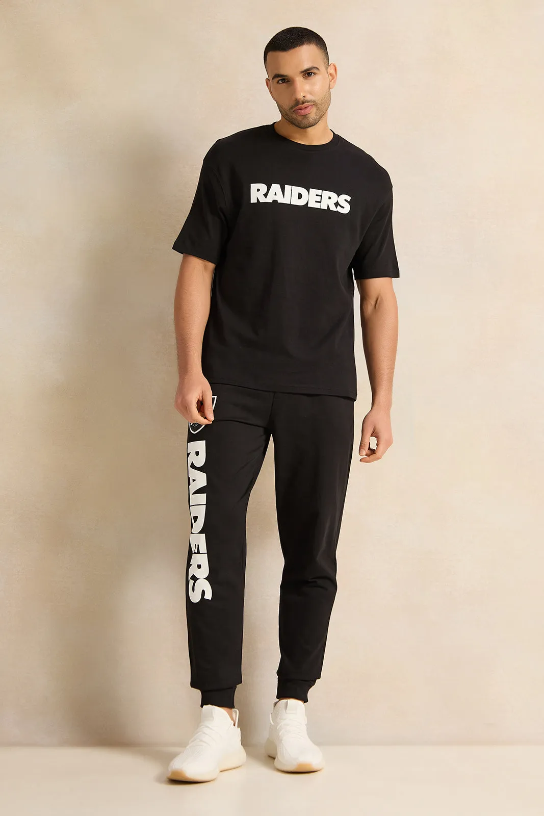 Men Black Los Vegas Raiders Lounge T-shirt