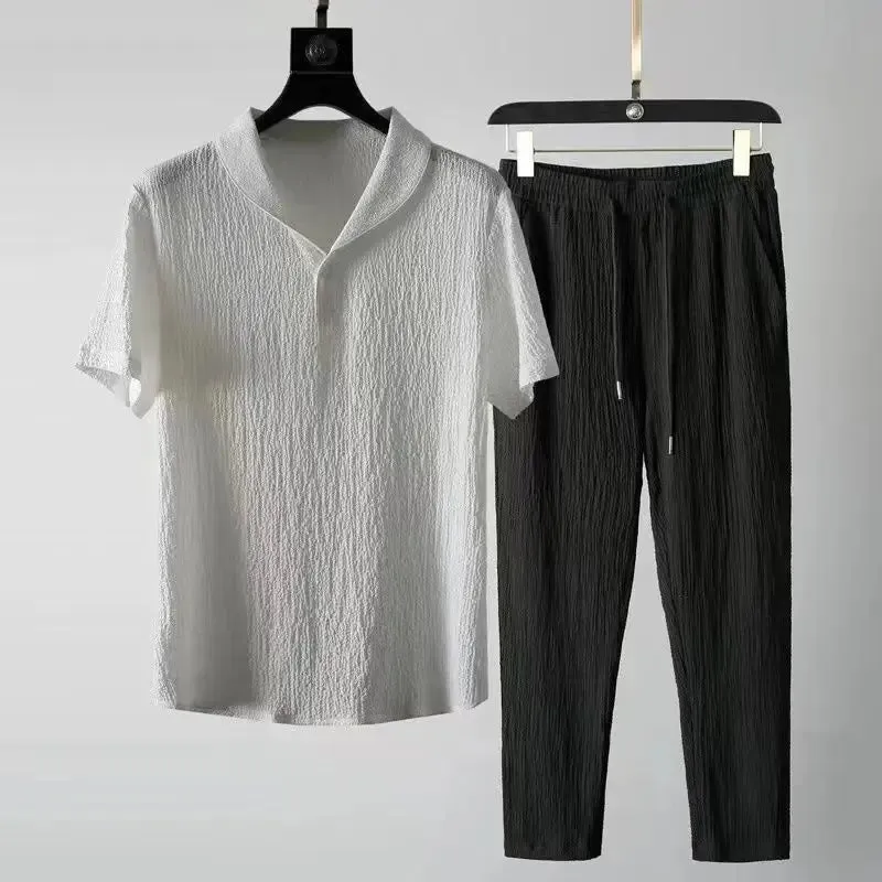 Men T-Shirts Pants Suit