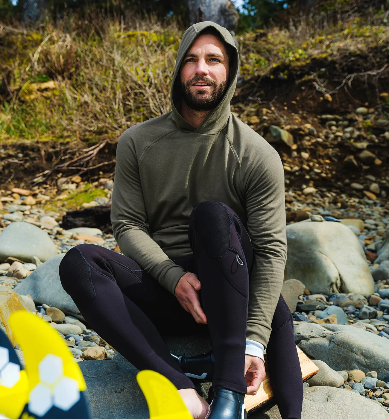 Men's Bamboo Lightweight Fleece Hoodie - Mustang