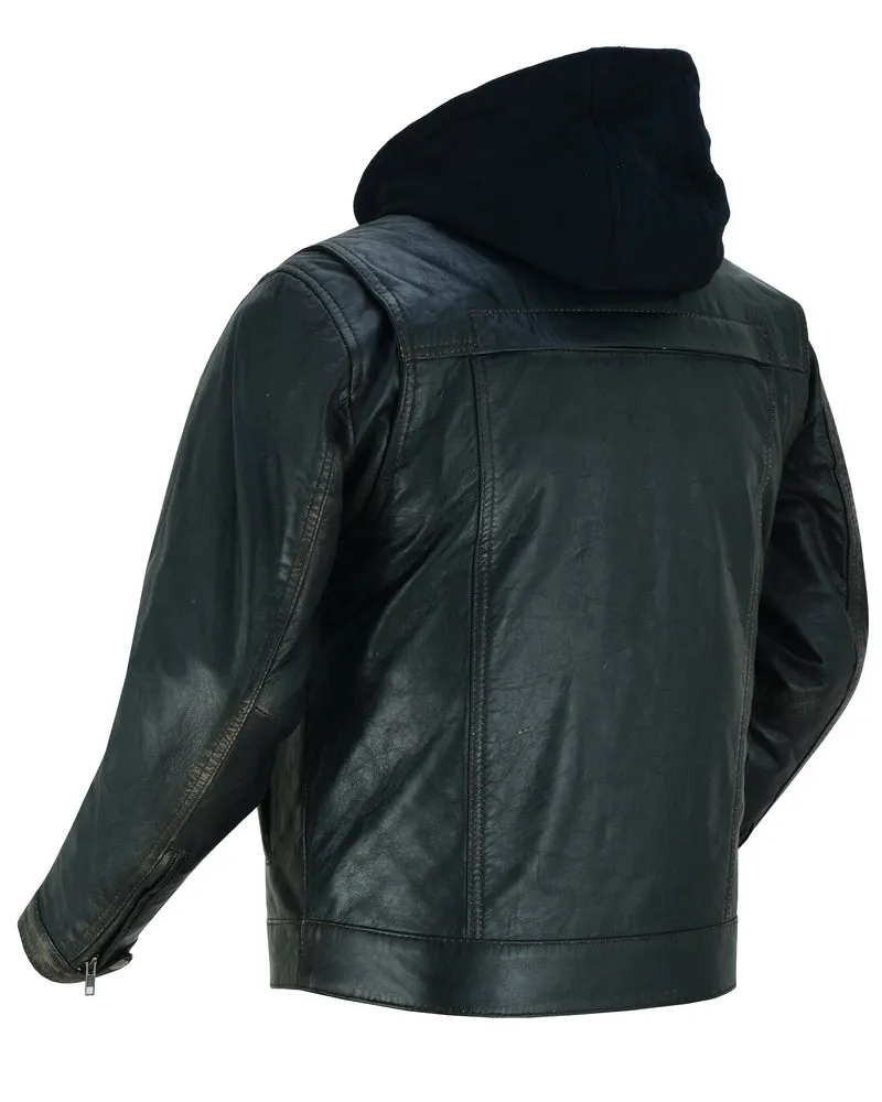 Men's Drum Dyed Distressed Lambskin Jacket