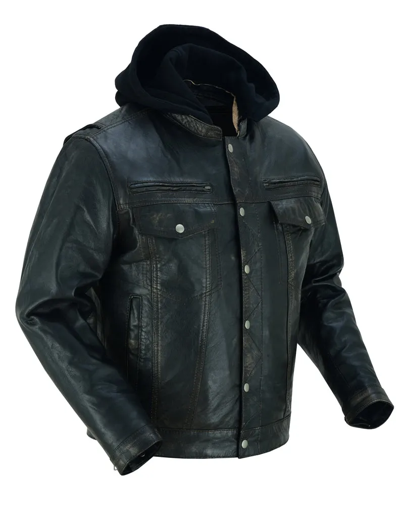 Men's Drum Dyed Distressed Lambskin Jacket