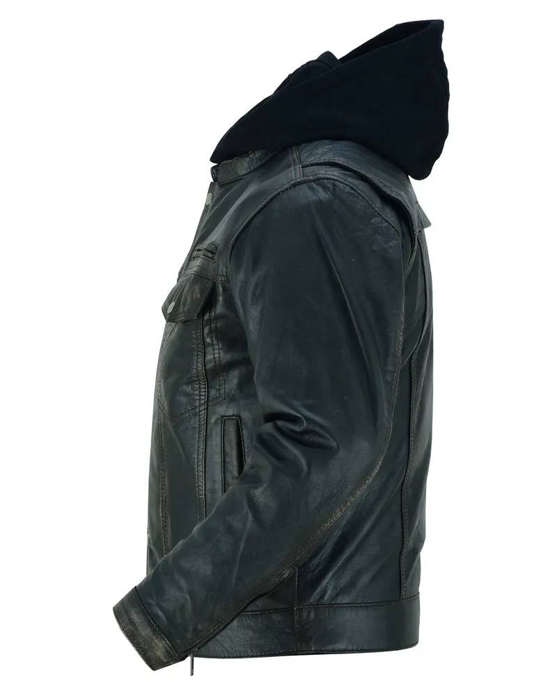 Men's Drum Dyed Distressed Lambskin Jacket