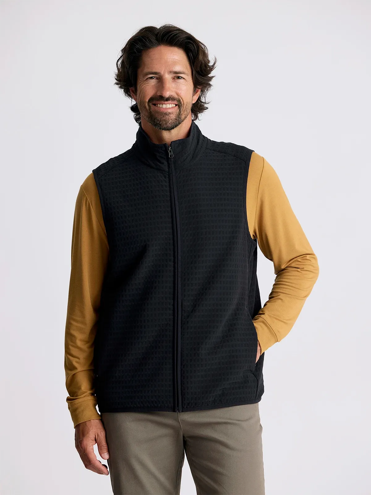 Men's Gridback Fleece Vest - Black