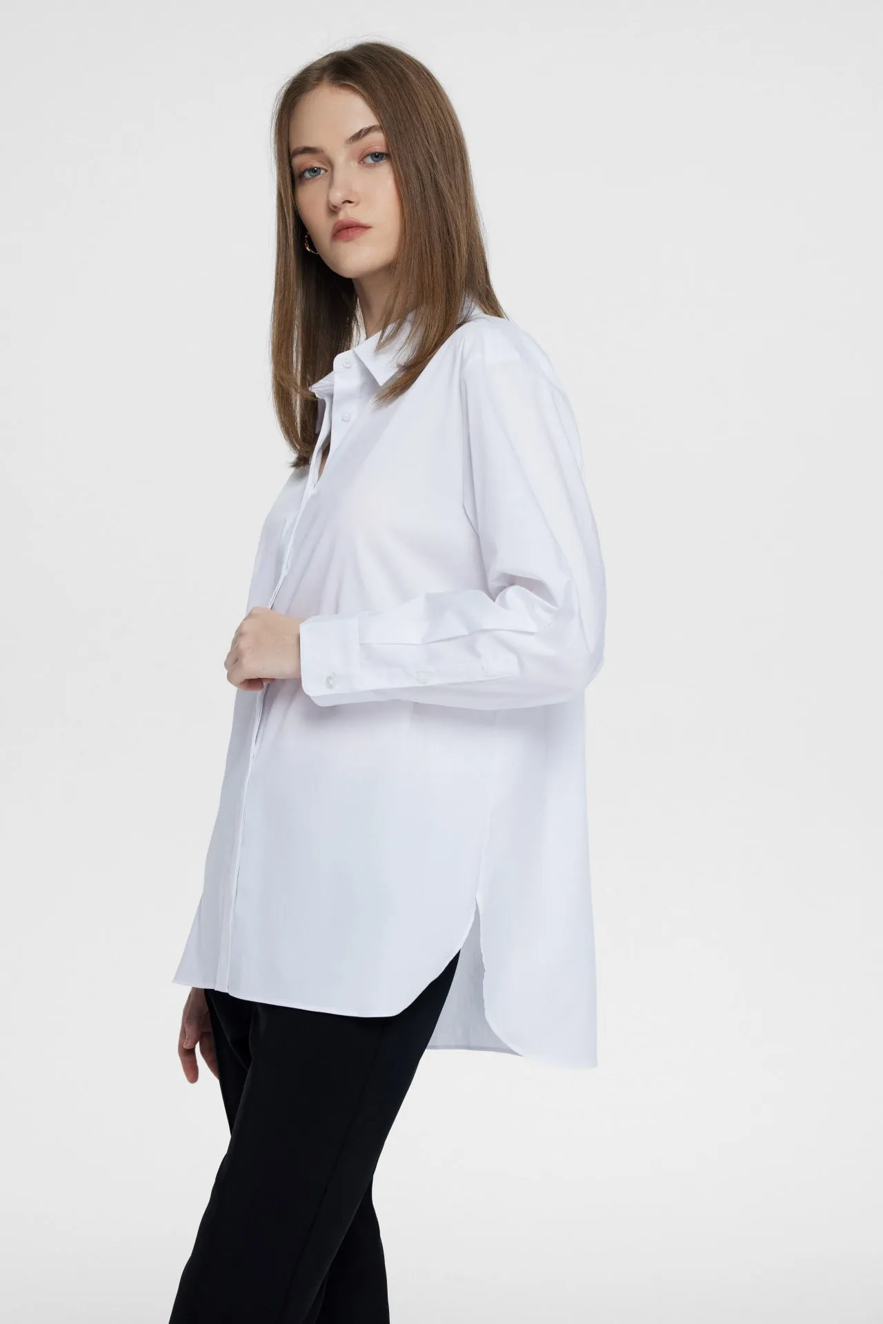 Ocean UV Protection Stretchable Fine Twill Oversized Shirt