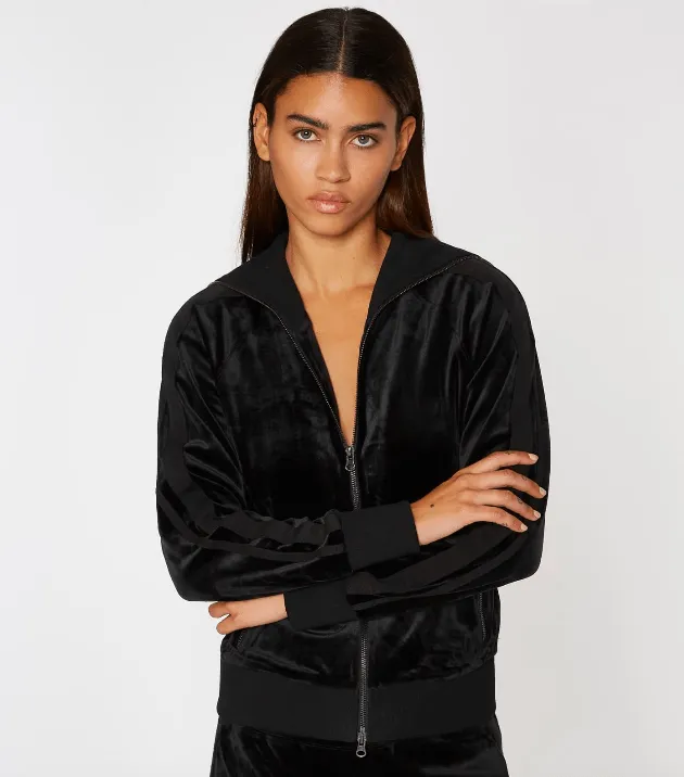 Pam & Gela - Track Jacket with Tonal Racing Stripe in Black